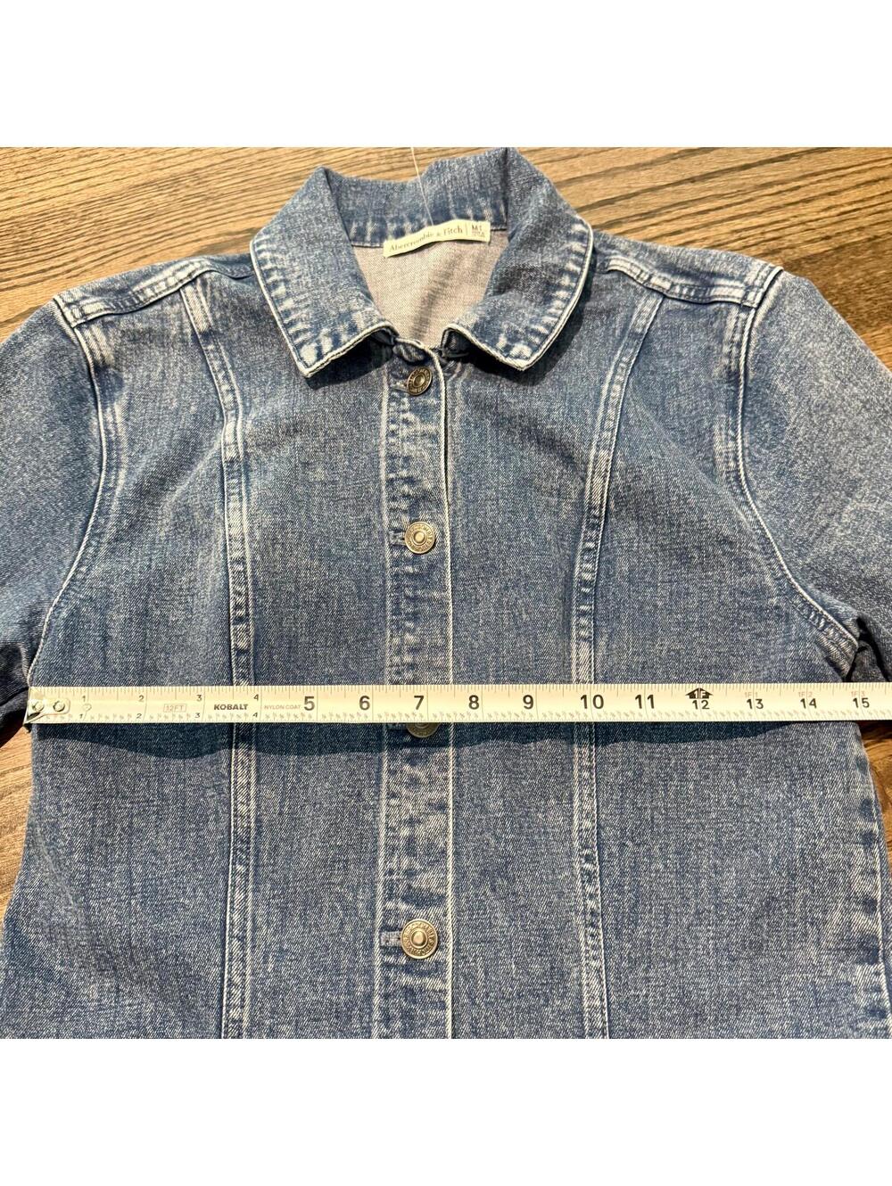 New Abercrombie & Fitch Blue Denim Shirt Jean Dress Size Medium Tall - Picture 6 of 8